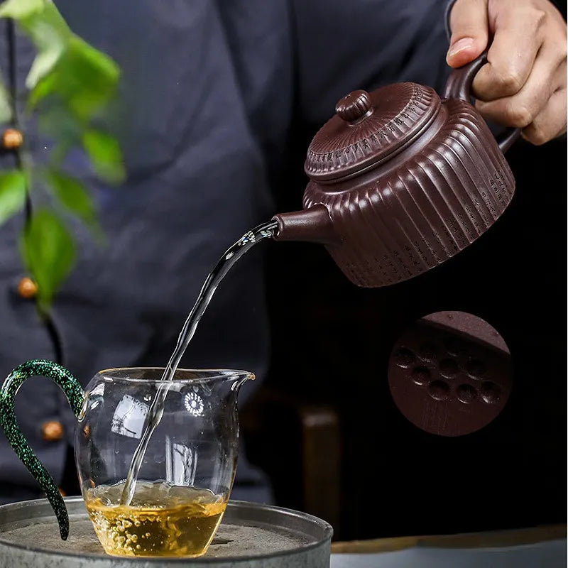 Full Handmade Yixing Zisha Teapot [Xin Jing De Zhong] (Zi Jia Ni - 350ml) - YIQIN TEA HOUSE | yiqinteahouse.com | >300ml, full handmade zisha teapot, new arrival, teapot, teaware