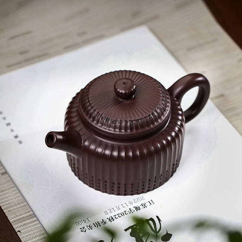 Full Handmade Yixing Zisha Teapot [Xin Jing De Zhong] (Zi Jia Ni - 350ml) - YIQIN TEA HOUSE | yiqinteahouse.com | >300ml, full handmade zisha teapot, new arrival, teapot, teaware