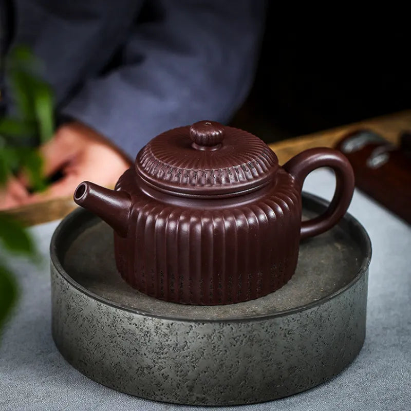 Full Handmade Yixing Zisha Teapot [Xin Jing De Zhong] (Zi Jia Ni - 350ml) - YIQIN TEA HOUSE | yiqinteahouse.com | >300ml, full handmade zisha teapot, new arrival, teapot, teaware