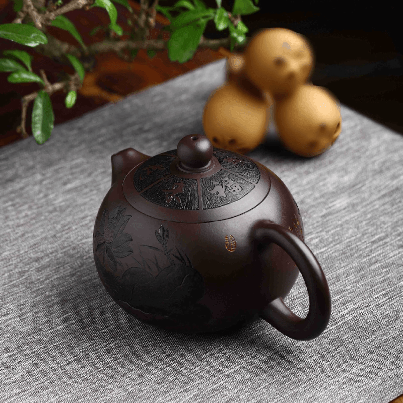 Full Handmade Yixing Zisha Teapot [Ya Shi Liu Xiang] (Zi Jia Ni - 300ml) - YIQIN TEA HOUSE | yiqinteahouse.com | 200-300ml, full handmade zisha teapot, new arrival, teapot, teaware