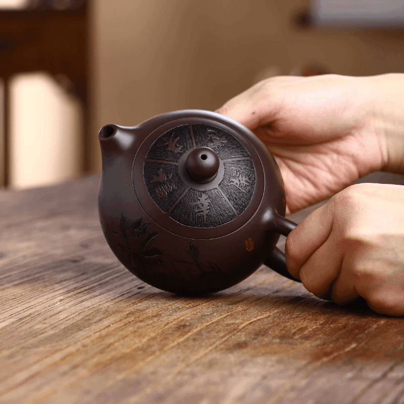 Full Handmade Yixing Zisha Teapot [Ya Shi Liu Xiang] (Zi Jia Ni - 300ml) - YIQIN TEA HOUSE | yiqinteahouse.com | 200-300ml, full handmade zisha teapot, new arrival, teapot, teaware