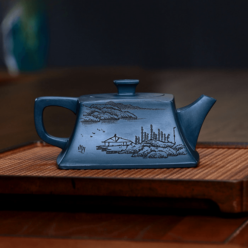 Full Handmade Yixing Zisha Teapot [Ya Sifang] (Tian Qing Ni - 300ml) - YIQIN TEA HOUSE | yiqinteahouse.com | 200-300ml, full handmade zisha teapot, new arrival, teapot, teaware