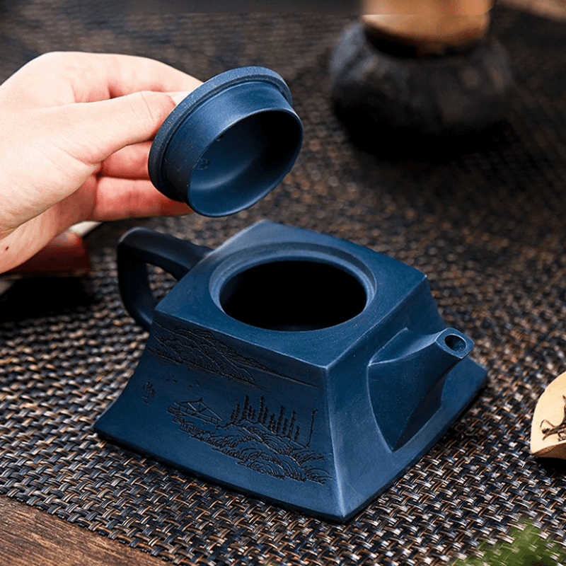 Full Handmade Yixing Zisha Teapot [Ya Sifang] (Tian Qing Ni - 300ml) - YIQIN TEA HOUSE | yiqinteahouse.com | 200-300ml, full handmade zisha teapot, new arrival, teapot, teaware