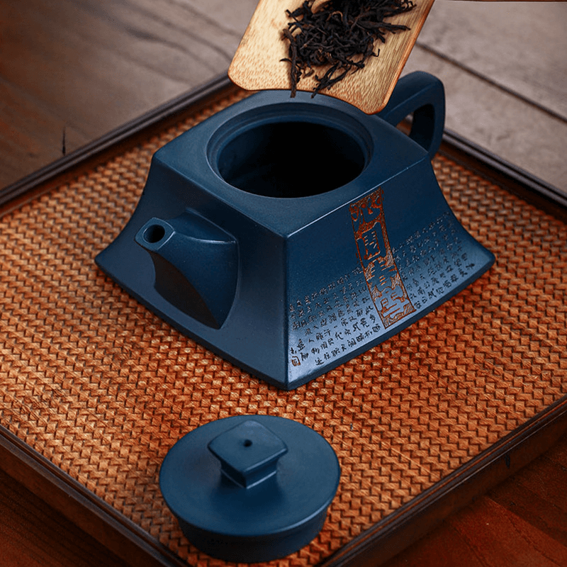 Full Handmade Yixing Zisha Teapot [Ya Sifang] (Tian Qing Ni - 300ml) - YIQIN TEA HOUSE | yiqinteahouse.com | 200-300ml, full handmade zisha teapot, new arrival, teapot, teaware