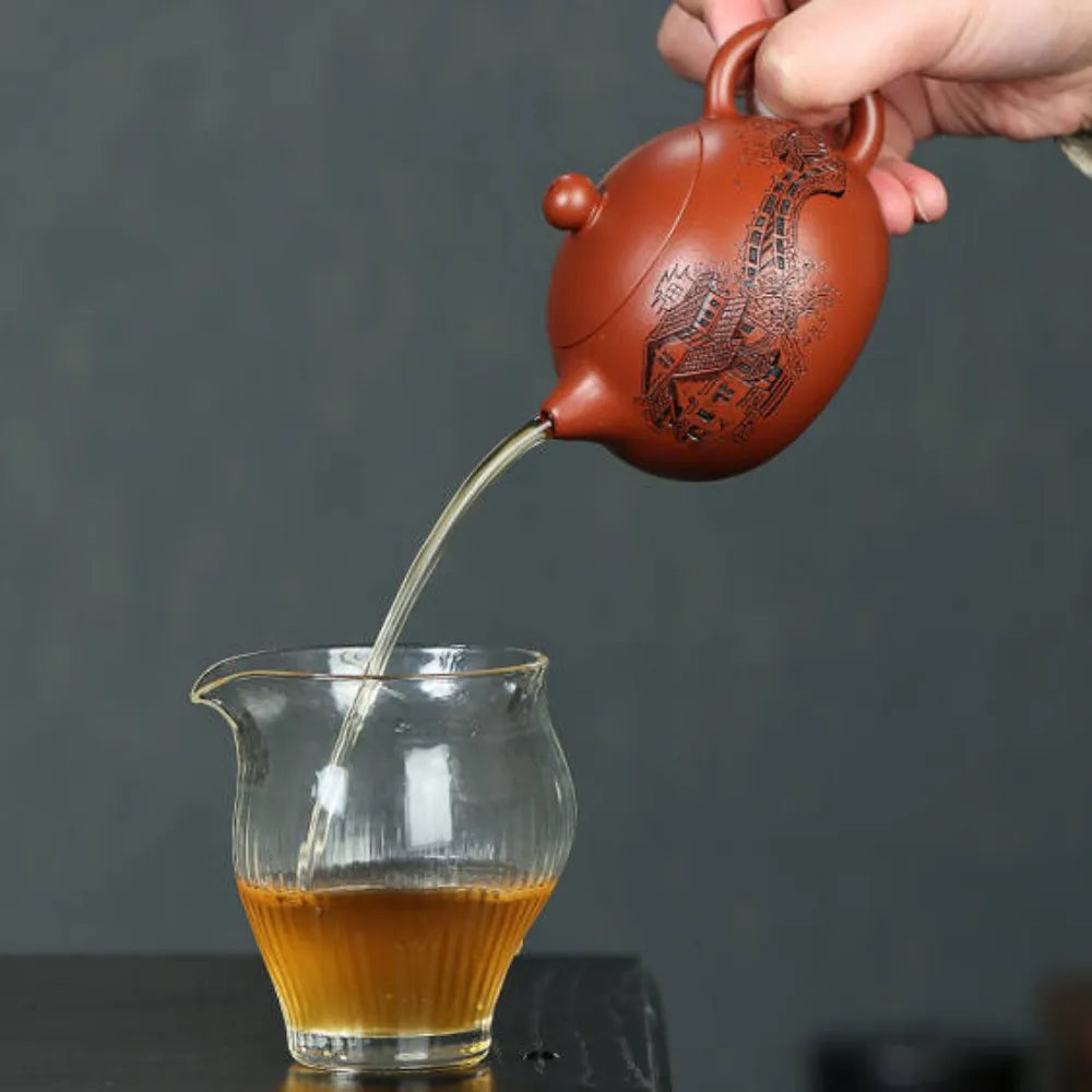 Full Handmade Yixing Zisha Teapot [Yi Jiangnan Xishi Pot] (Dahongpao - 200ml) - YIQIN TEA HOUSE | yiqinteahouse.com | 200-300ml, full handmade zisha teapot, new arrival, teapot, teaware