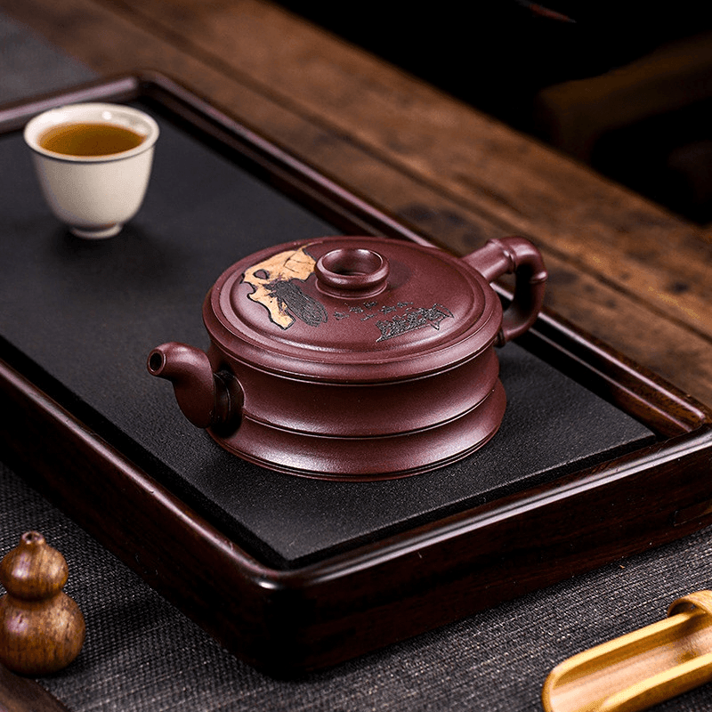 Full Handmade Yixing Zisha Teapot [Yi Ye Zhi Qiu] (Zi Xue Sha - 280ml) - YIQIN TEA HOUSE | yiqinteahouse.com | 200-300ml, full handmade zisha teapot, new arrival, teapot, teaware