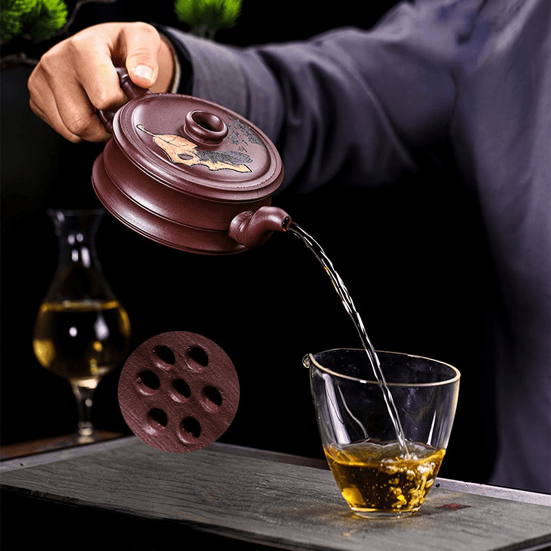 Full Handmade Yixing Zisha Teapot [Yi Ye Zhi Qiu] (Zi Xue Sha - 280ml) - YIQIN TEA HOUSE | yiqinteahouse.com | 200-300ml, full handmade zisha teapot, new arrival, teapot, teaware