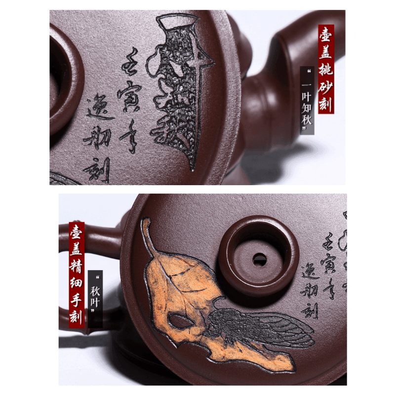 Full Handmade Yixing Zisha Teapot [Yi Ye Zhi Qiu] (Zi Xue Sha - 280ml) - YIQIN TEA HOUSE | yiqinteahouse.com | 200-300ml, full handmade zisha teapot, new arrival, teapot, teaware