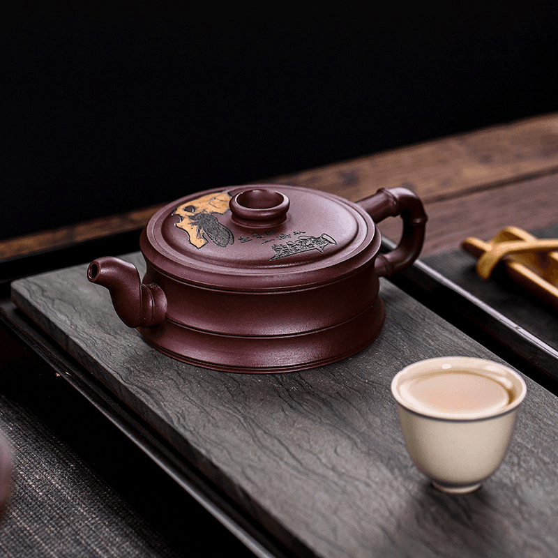 Full Handmade Yixing Zisha Teapot [Yi Ye Zhi Qiu] (Zi Xue Sha - 280ml) - YIQIN TEA HOUSE | yiqinteahouse.com | 200-300ml, full handmade zisha teapot, new arrival, teapot, teaware