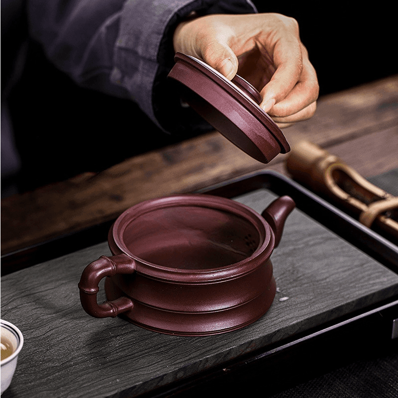 Full Handmade Yixing Zisha Teapot [Yi Ye Zhi Qiu] (Zi Xue Sha - 280ml) - YIQIN TEA HOUSE | yiqinteahouse.com | 200-300ml, full handmade zisha teapot, new arrival, teapot, teaware