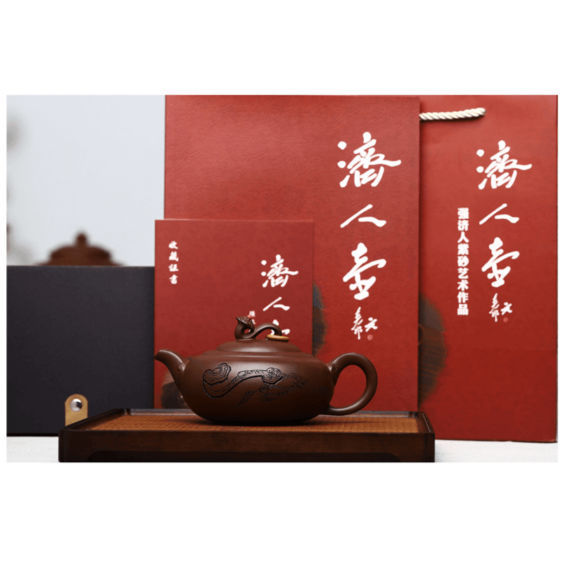 Full Handmade Yixing Zisha Teapot [Yu Ruyi] (Shi Hong - 350ml) - YIQIN TEA HOUSE | yiqinteahouse.com | >300ml, full handmade zisha teapot, new arrival, teapot, teaware