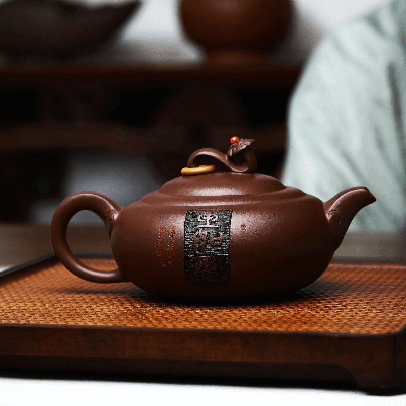 Full Handmade Yixing Zisha Teapot [Yu Ruyi] (Shi Hong - 350ml) - YIQIN TEA HOUSE | yiqinteahouse.com | >300ml, full handmade zisha teapot, new arrival, teapot, teaware