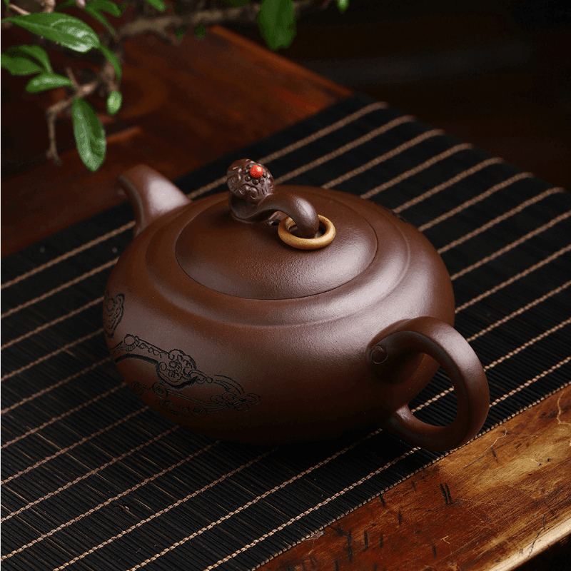 Full Handmade Yixing Zisha Teapot [Yu Ruyi] (Shi Hong - 350ml) - YIQIN TEA HOUSE | yiqinteahouse.com | >300ml, full handmade zisha teapot, new arrival, teapot, teaware