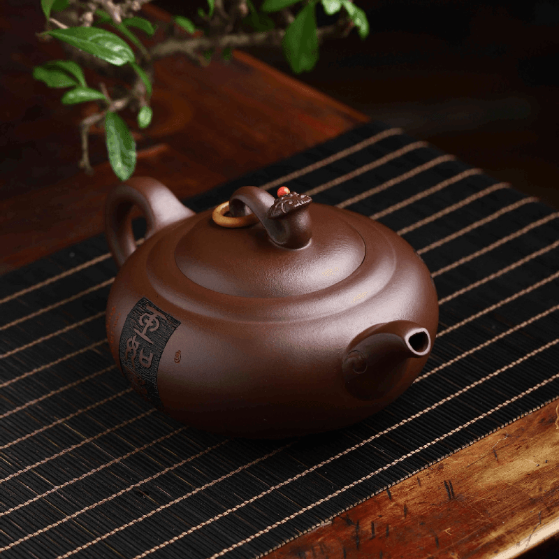 Full Handmade Yixing Zisha Teapot [Yu Ruyi] (Shi Hong - 350ml) - YIQIN TEA HOUSE | yiqinteahouse.com | >300ml, full handmade zisha teapot, new arrival, teapot, teaware