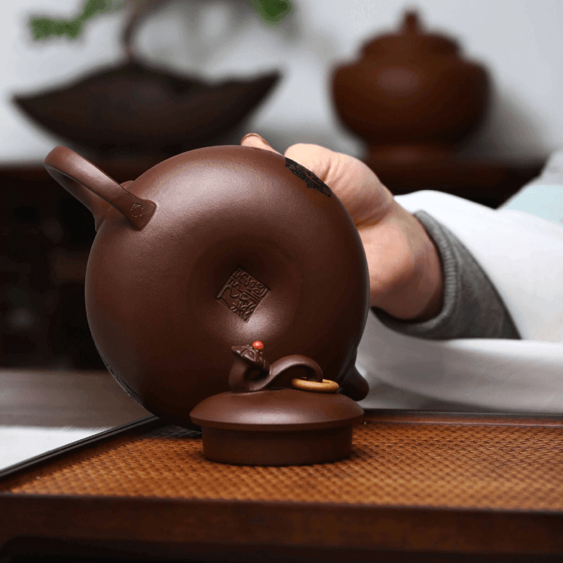 Full Handmade Yixing Zisha Teapot [Yu Ruyi] (Shi Hong - 350ml) - YIQIN TEA HOUSE | yiqinteahouse.com | >300ml, full handmade zisha teapot, new arrival, teapot, teaware