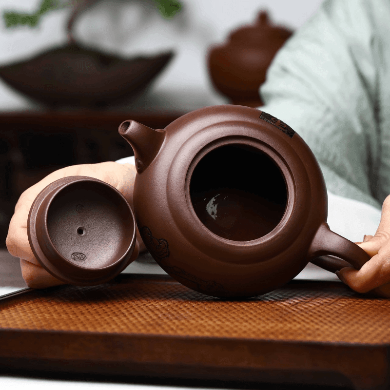 Full Handmade Yixing Zisha Teapot [Yu Ruyi] (Shi Hong - 350ml) - YIQIN TEA HOUSE | yiqinteahouse.com | >300ml, full handmade zisha teapot, new arrival, teapot, teaware