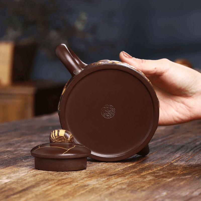 Full Handmade Yixing Zisha Teapot [Yuhua Stone] (Lao Zi Ni - 380ml) - YIQIN TEA HOUSE | yiqinteahouse.com | >300ml, full handmade zisha teapot, new arrival, teapot, teaware