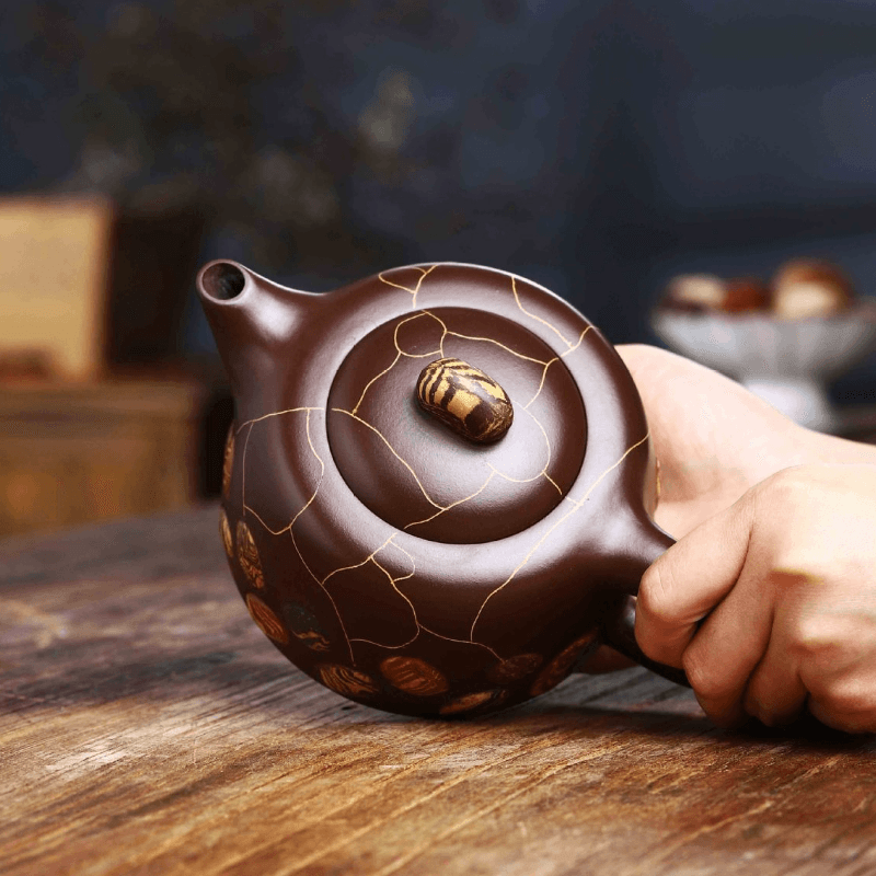 Full Handmade Yixing Zisha Teapot [Yuhua Stone] (Lao Zi Ni - 380ml) - YIQIN TEA HOUSE | yiqinteahouse.com | >300ml, full handmade zisha teapot, new arrival, teapot, teaware