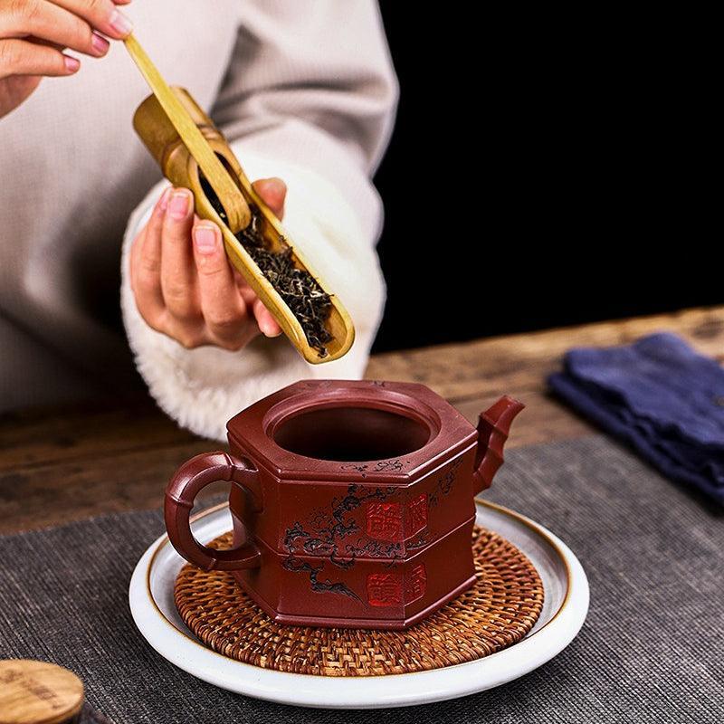 Full Handmade Yixing Zisha Teapot [Zhu Yun Mei Xiang] (Long Xue Sha - 400ml) - YIQIN TEA HOUSE | yiqinteahouse.com | >300ml, full handmade zisha teapot, new arrival, teapot, teaware