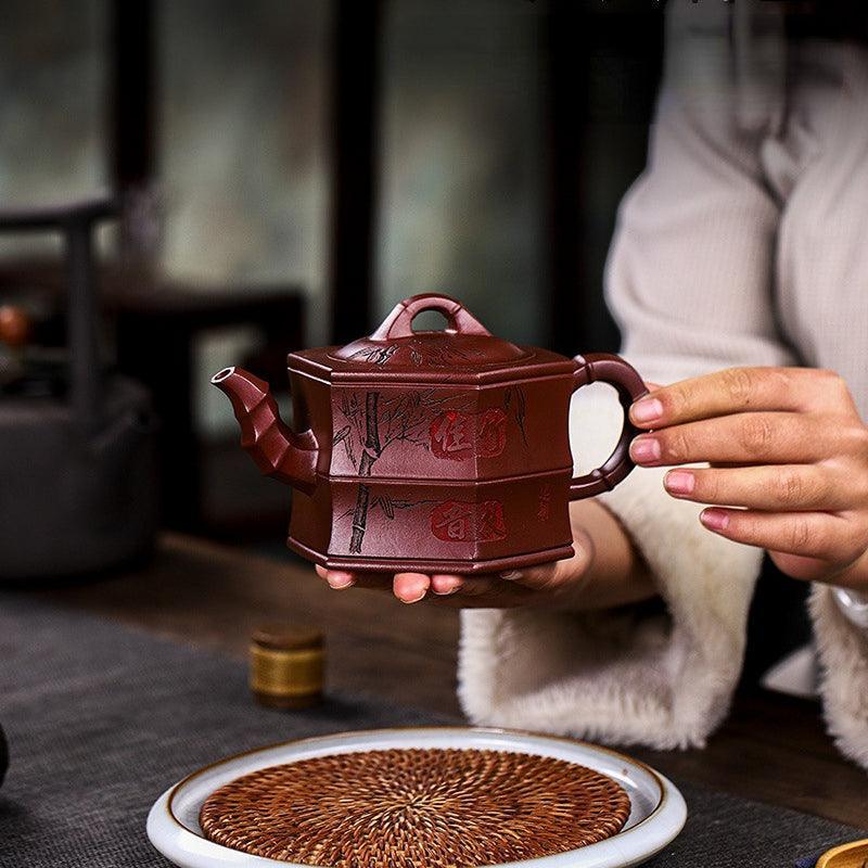 Full Handmade Yixing Zisha Teapot [Zhu Yun Mei Xiang] (Long Xue Sha - 400ml) - YIQIN TEA HOUSE | yiqinteahouse.com | >300ml, full handmade zisha teapot, new arrival, teapot, teaware