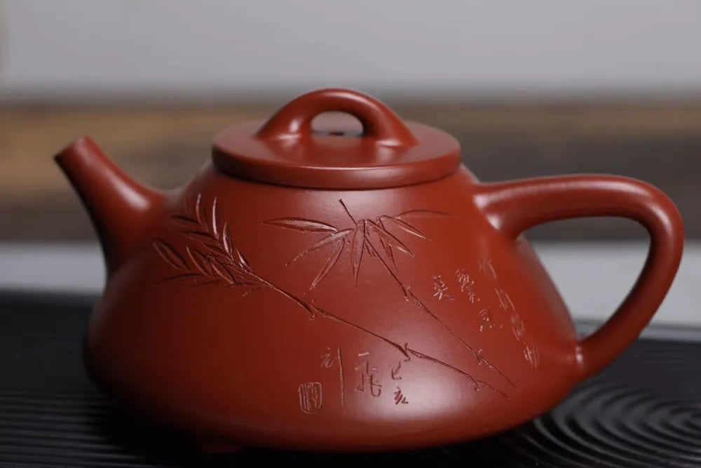 Full Handmade Yixing Zisha Teapot [Ziye Shi Piao Pot] (Dahongpao - 300ml) - YIQIN TEA HOUSE | yiqinteahouse.com | 200-300ml, full handmade zisha teapot, new arrival, teapot, teaware