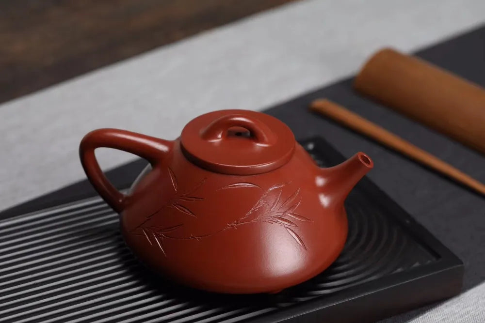 Full Handmade Yixing Zisha Teapot [Ziye Shi Piao Pot] (Dahongpao - 300ml) - YIQIN TEA HOUSE | yiqinteahouse.com | 200-300ml, full handmade zisha teapot, new arrival, teapot, teaware