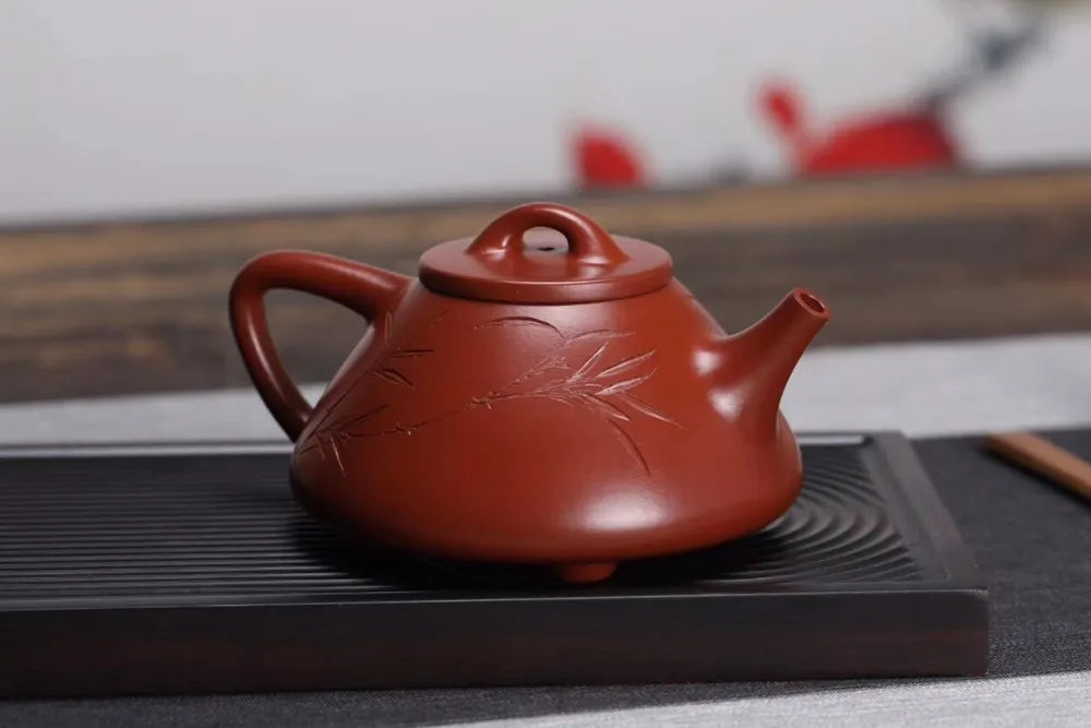 Full Handmade Yixing Zisha Teapot [Ziye Shi Piao Pot] (Dahongpao - 300ml) - YIQIN TEA HOUSE | yiqinteahouse.com | 200-300ml, full handmade zisha teapot, new arrival, teapot, teaware