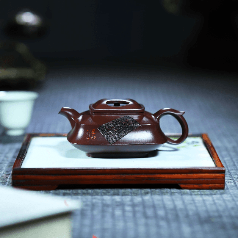 Full Handmade Yixing Zisha Teapot [Zui Mei] (Zi Jia Ni - 200ml) - YIQIN TEA HOUSE | yiqinteahouse.com | 200-300ml, full handmade zisha teapot, new arrival, teapot, teaware