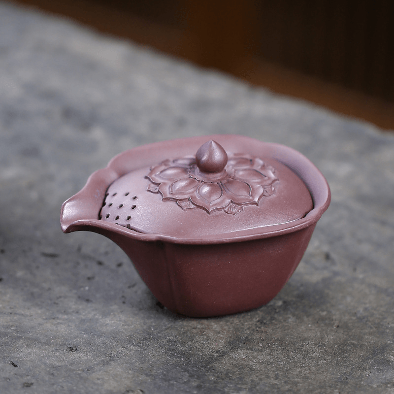 Handmade Yixing Zisha Hand-Grab Pot / Teapot [Lotus] (Zi Ni/Jiang Po Ni - 170ml) - YIQIN TEA HOUSE | yiqinteahouse.com | gaiwan, new arrival, teapot, teaware, zisha teapot