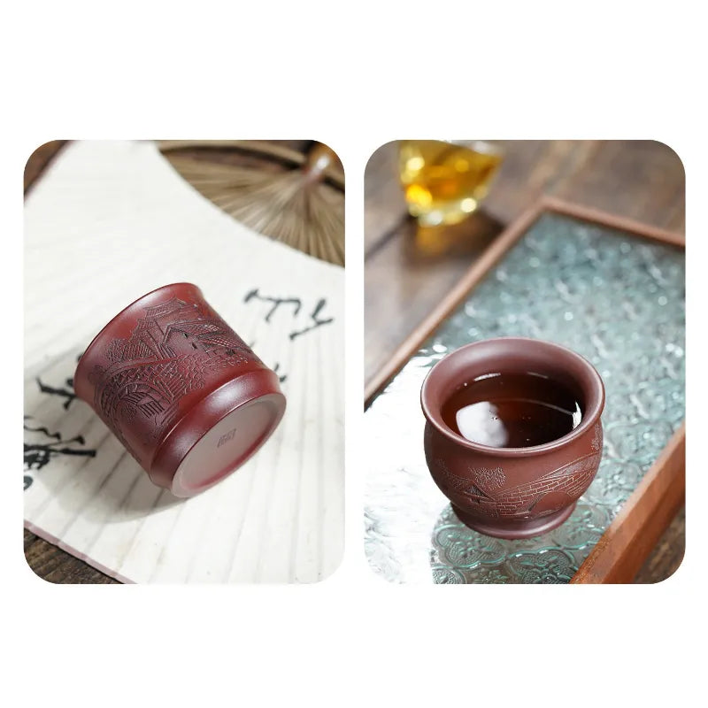 Handmade Yixing Zisha Master Tea Cup Gift Set [Jiangnan Shanshui] - YIQIN TEA HOUSE | yiqinteahouse.com | new arrival, tea cup, teaware