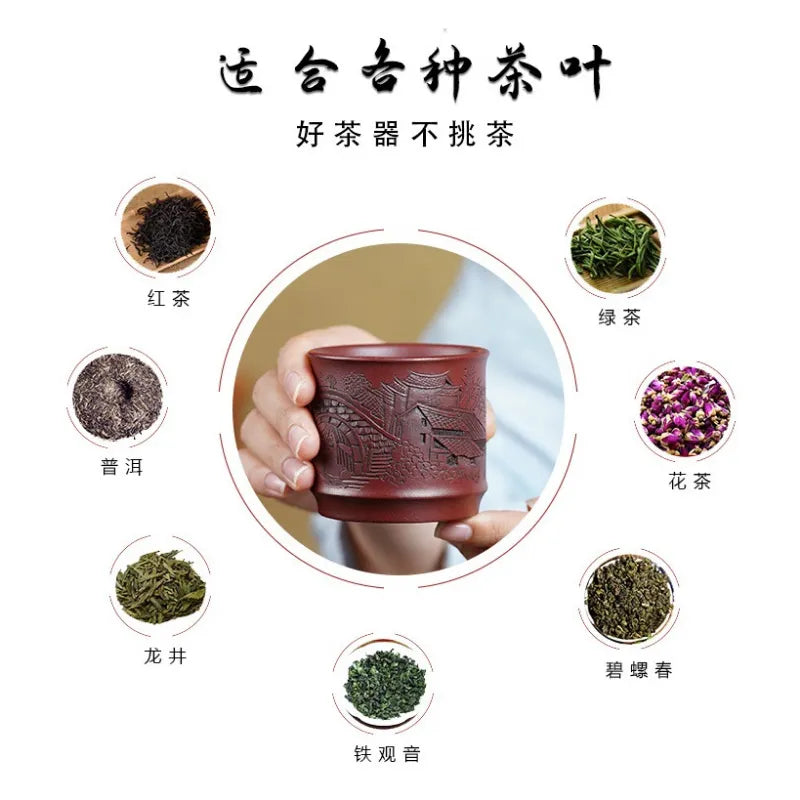 Handmade Yixing Zisha Master Tea Cup Gift Set [Jiangnan Shanshui] - YIQIN TEA HOUSE | yiqinteahouse.com | new arrival, tea cup, teaware