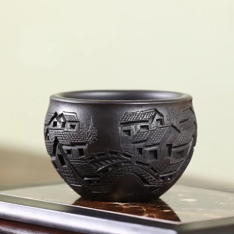 Handmade Yixing Zisha Master Tea Cup Gift Set [Spring of Jiangnan] - YIQIN TEA HOUSE | yiqinteahouse.com | tea cup, teaware