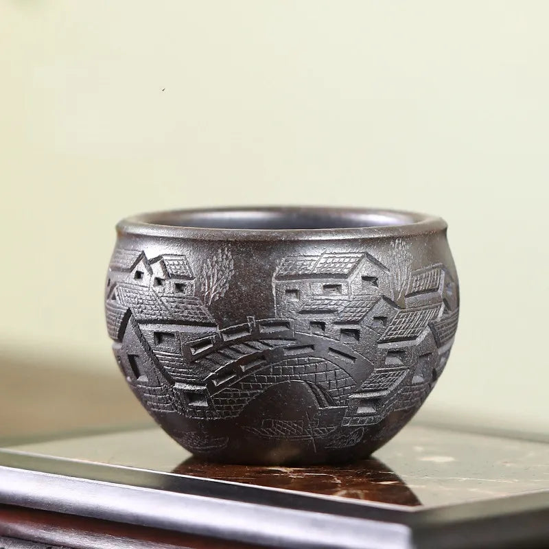 Handmade Yixing Zisha Master Tea Cup Gift Set [Spring of Jiangnan] - YIQIN TEA HOUSE | yiqinteahouse.com | tea cup, teaware