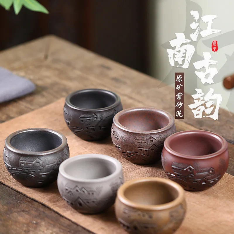 Handmade Yixing Zisha Master Tea Cup Gift Set [Spring of Jiangnan] - YIQIN TEA HOUSE | yiqinteahouse.com | tea cup, teaware