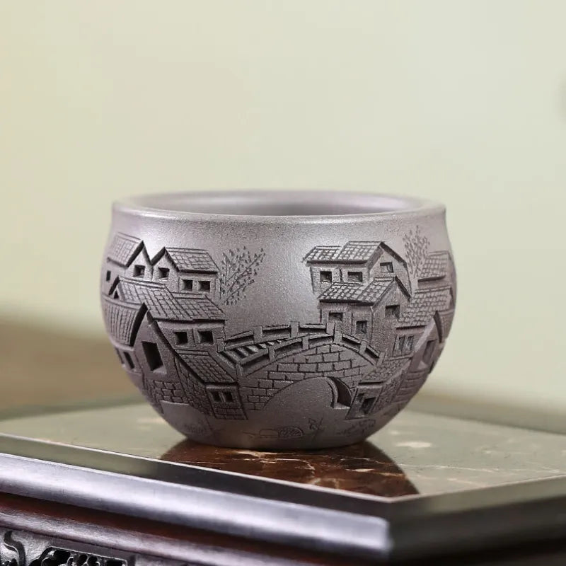 Handmade Yixing Zisha Master Tea Cup Gift Set [Spring of Jiangnan] - YIQIN TEA HOUSE | yiqinteahouse.com | tea cup, teaware