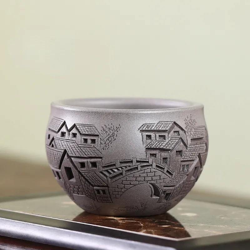 Handmade Yixing Zisha Master Tea Cup Gift Set [Spring of Jiangnan] - YIQIN TEA HOUSE | yiqinteahouse.com | tea cup, teaware