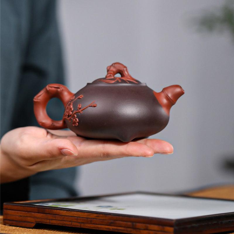 Handmade Yixing Zisha Teapot [Three Friends of Winter] (Zi Ni - 220ml) - YIQIN TEA HOUSE | yiqinteahouse.com | 200-300ml, teapot, teapot hot picks, teaware, zisha teapot