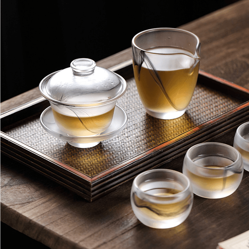 Ink Paint Glass Fair Cup 200ml - YIQIN TEA HOUSE | yiqinteahouse.com | fair cup, teaware