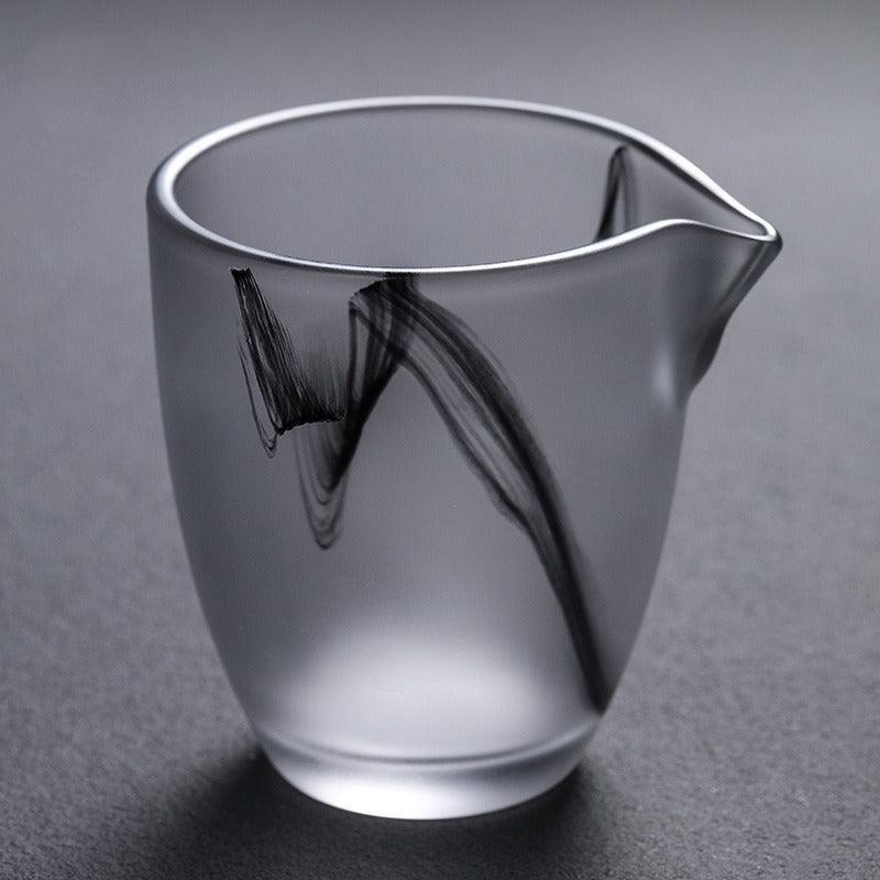 Ink Paint Glass Fair Cup | 水墨琉璃公道杯 200ml - YIQIN TEA HOUSE 一沁茶舍  |  yiqinteahouse.com
