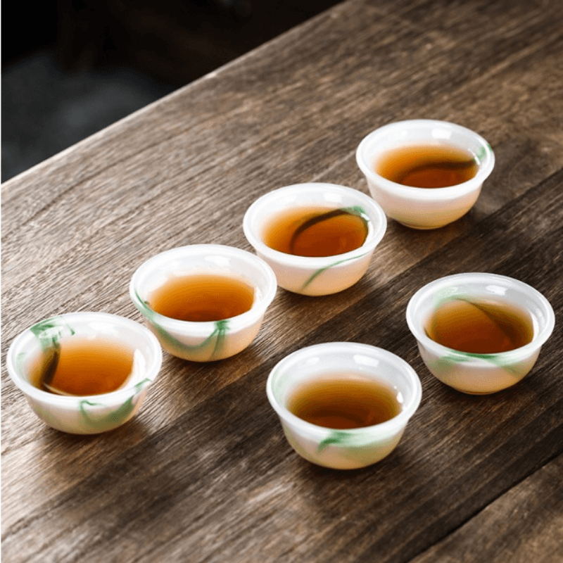 Ink Paint Jade Porcelain/Green Paint Emerald Runyu Tea Cup 30ml - YIQIN TEA HOUSE | yiqinteahouse.com | tea cup, teaware