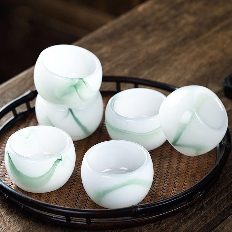 Ink Paint Jade Porcelain/Green Paint Emerald Zhijue Tea Cup 50ml - YIQIN TEA HOUSE | yiqinteahouse.com | tea cup, teaware