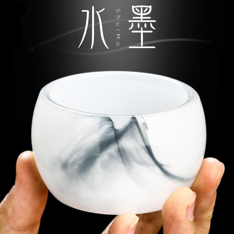 Ink Paint Jade Porcelain/Green Paint Emerald Zhijue Tea Cup 50ml - YIQIN TEA HOUSE | yiqinteahouse.com | tea cup, teaware