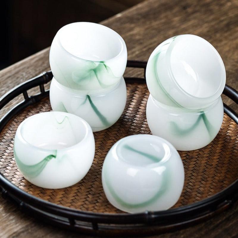 Ink Paint Jade Porcelain/Green Paint Emerald Zhijue Tea Cup 50ml - YIQIN TEA HOUSE | yiqinteahouse.com | tea cup, teaware