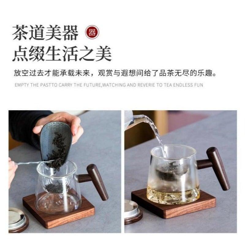 Mountain/Snow Mountain Glass Tea Mug 400ml - YIQIN TEA HOUSE | yiqinteahouse.com | tea mug, teaware