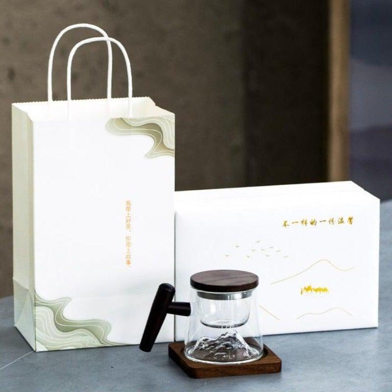 Mountain/Snow Mountain Glass Tea Mug 400ml - YIQIN TEA HOUSE | yiqinteahouse.com | tea mug, teaware