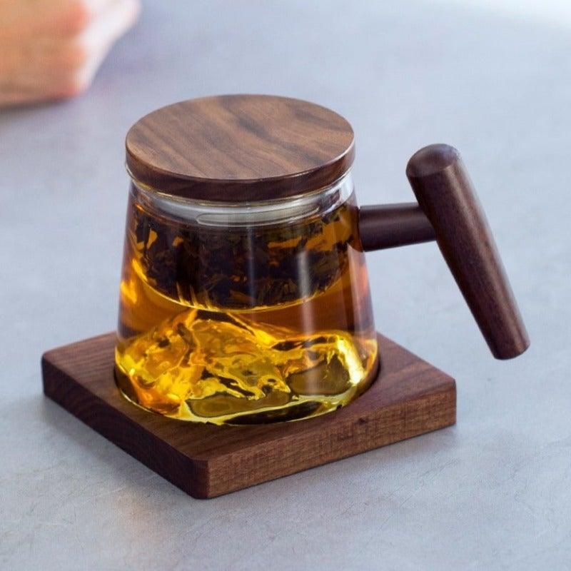 Mountain/Snow Mountain Glass Tea Mug 400ml - YIQIN TEA HOUSE | yiqinteahouse.com | tea mug, teaware