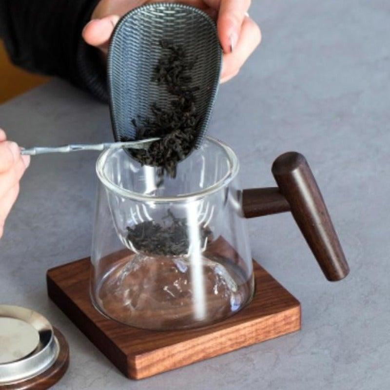 Mountain/Snow Mountain Glass Tea Mug | 观山/雪山玻璃茶水分离泡茶杯 - YIQIN TEA HOUSE 一沁茶舍  |  yiqinteahouse.com