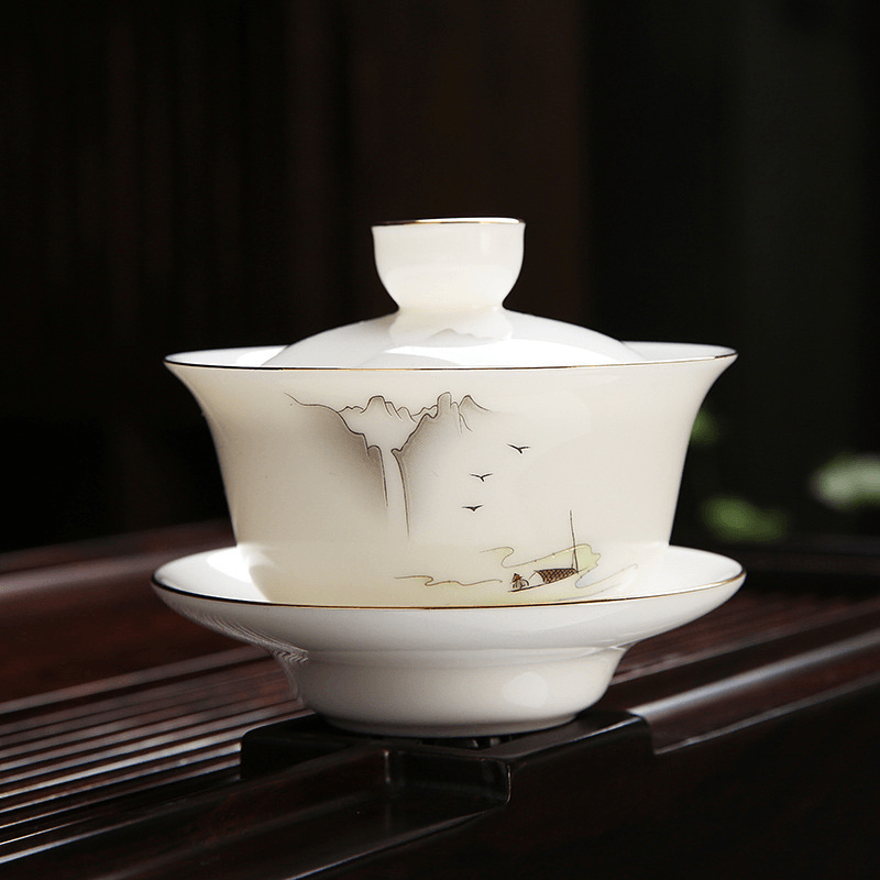 Mutton Fat Jade White Porcelain Tea Gift Set [Shangshan Ruoshui] - YIQIN TEA HOUSE | yiqinteahouse.com | ceramic teapot, new arrival, teaware, teaware set