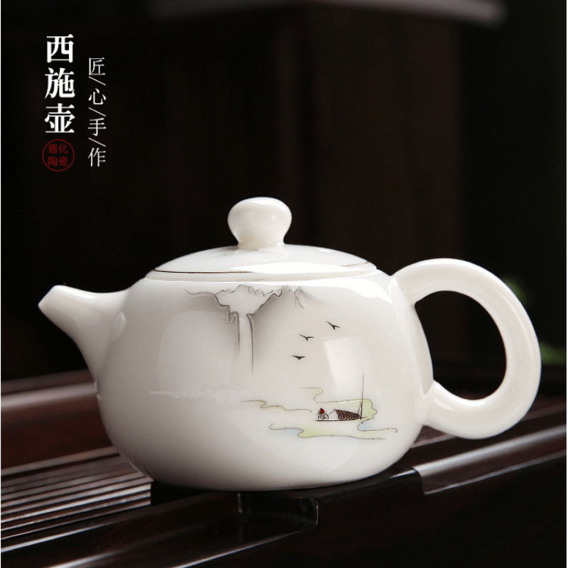 Mutton Fat Jade White Porcelain Tea Gift Set [Shangshan Ruoshui] - YIQIN TEA HOUSE | yiqinteahouse.com | ceramic teapot, new arrival, teaware, teaware set