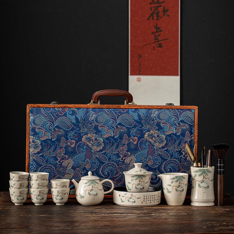 Plant Ash Ceramic Gongfu Tea Gift Set - YIQIN TEA HOUSE | yiqinteahouse.com | ceramic teapot, teaware, teaware set